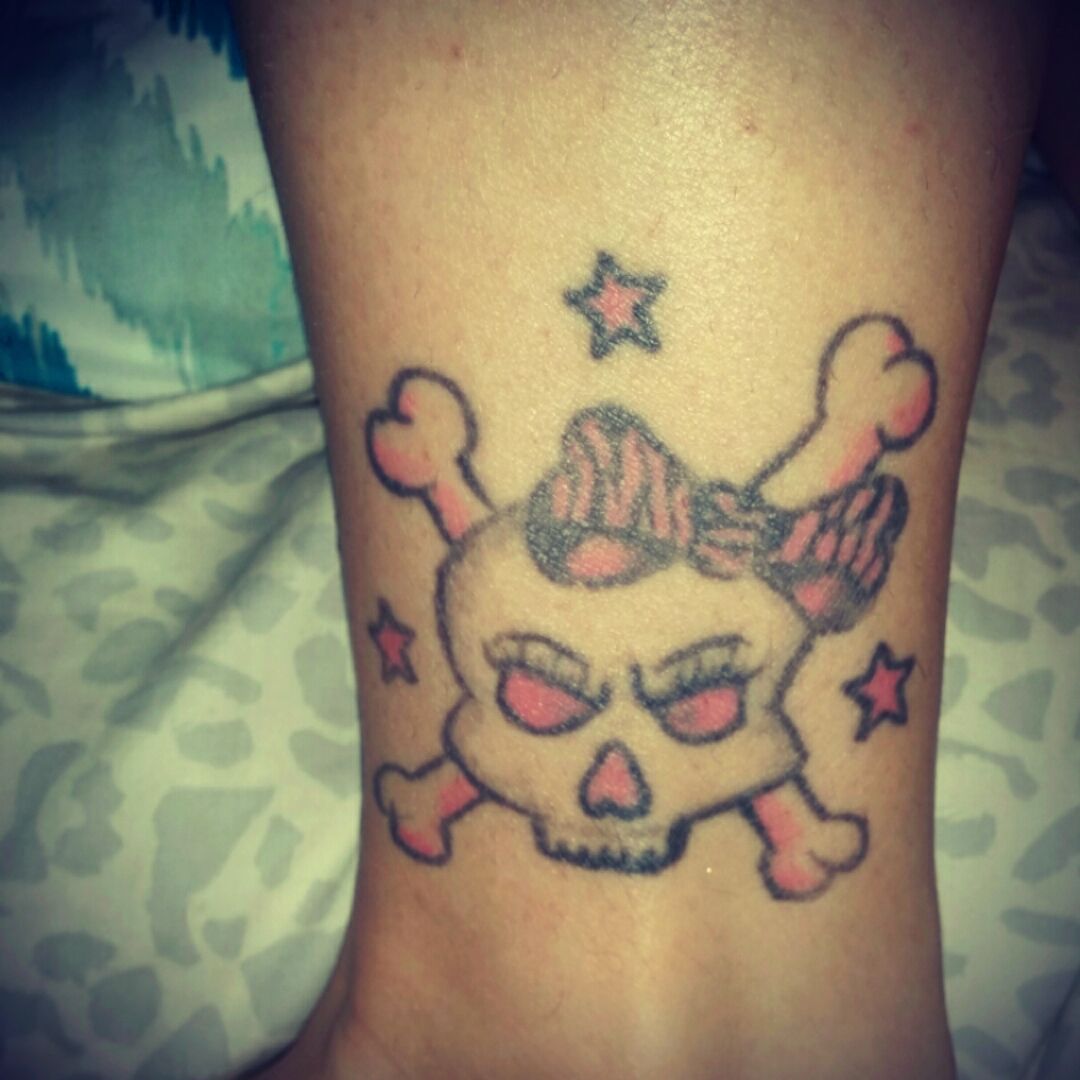 Tattoo uploaded by Stacy george  Friendship girly skull tattoo on left  ankle 1st tattoo in Nov 2011  Tattoodo