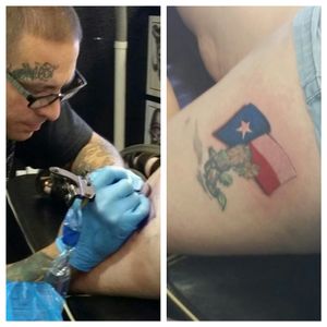 I got the boot in 08 in Texas.  And the Texas flag in 2015 in Reno, NV at Artistic Tradition.  Done by Santi Ruiz (the owner of the shop).