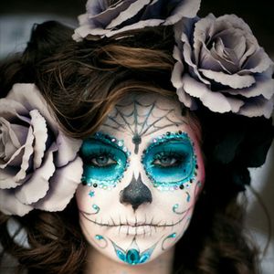 Sugar skull rose budThis in greywash with just the blue. #megandreamtattoo