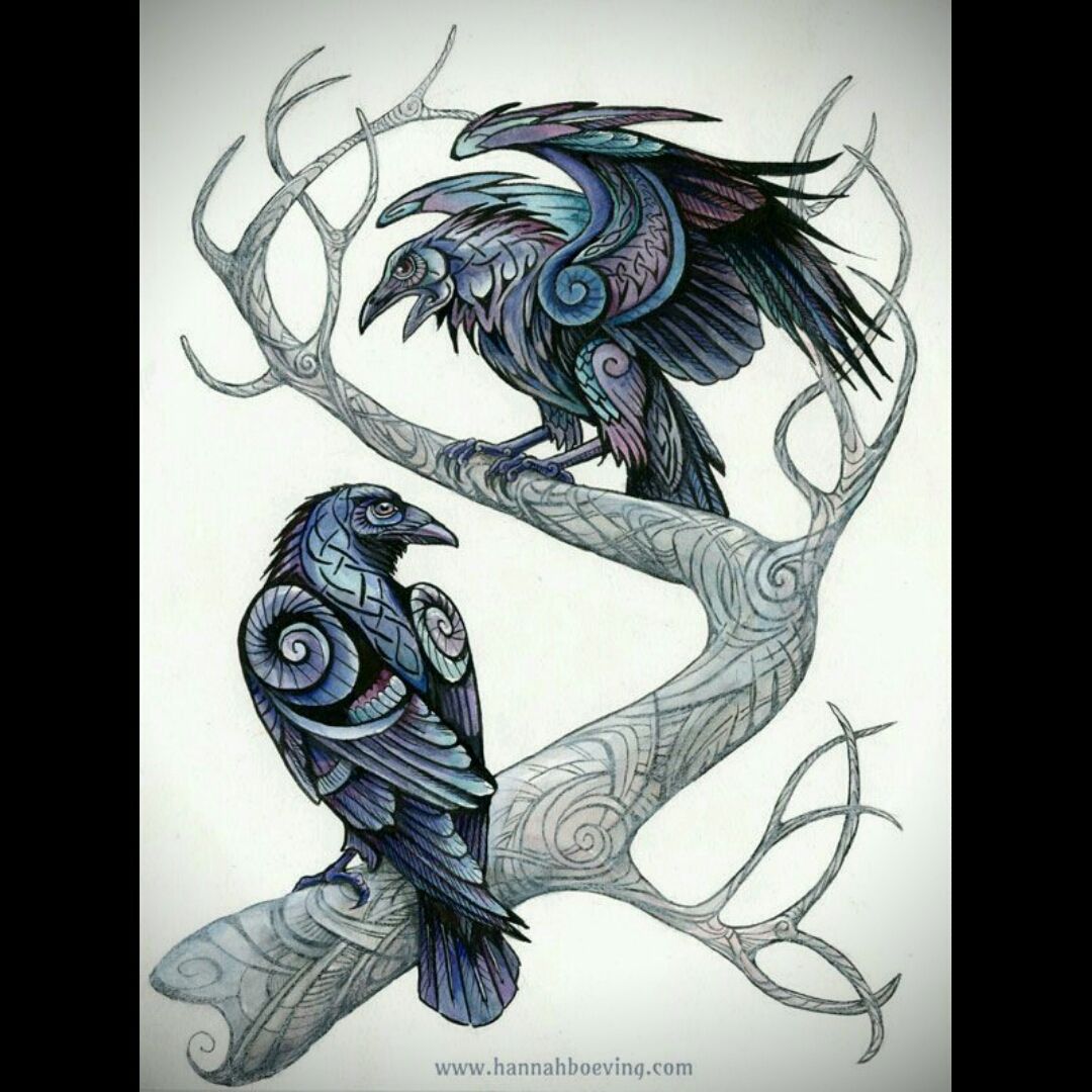 Polubienia 758 komentarze 1  SLAVIC tattoo slavictattoo na  Instagramie Odins Ravens  Huginn and Muninn  Pagan tattoo Slavic  tattoo Grey ink tattoos