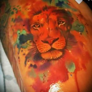 #watercolor #watercolorlion #lion #colorful