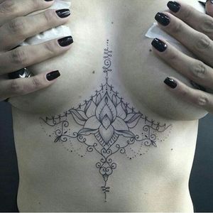 By #tattoosdelicadas #underboob #linework #dotwork #geometric