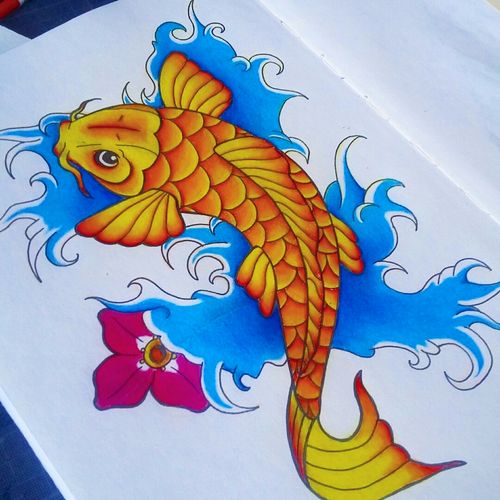 #tattoo #fish #carpekoi #color #drawing #asian #liketattoo #likeforlikes #likeforfollow #me #artist #art #tatouages