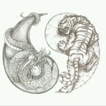 #dragon #tiger #yinandyang The dragon just needs another leg drawn in.. looks like just a serpent, with only the one leg showing, holding the pearl.
