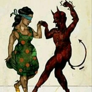 #meganmassacre #megandreamtattoo The devil dancing with a blindfolded girl.