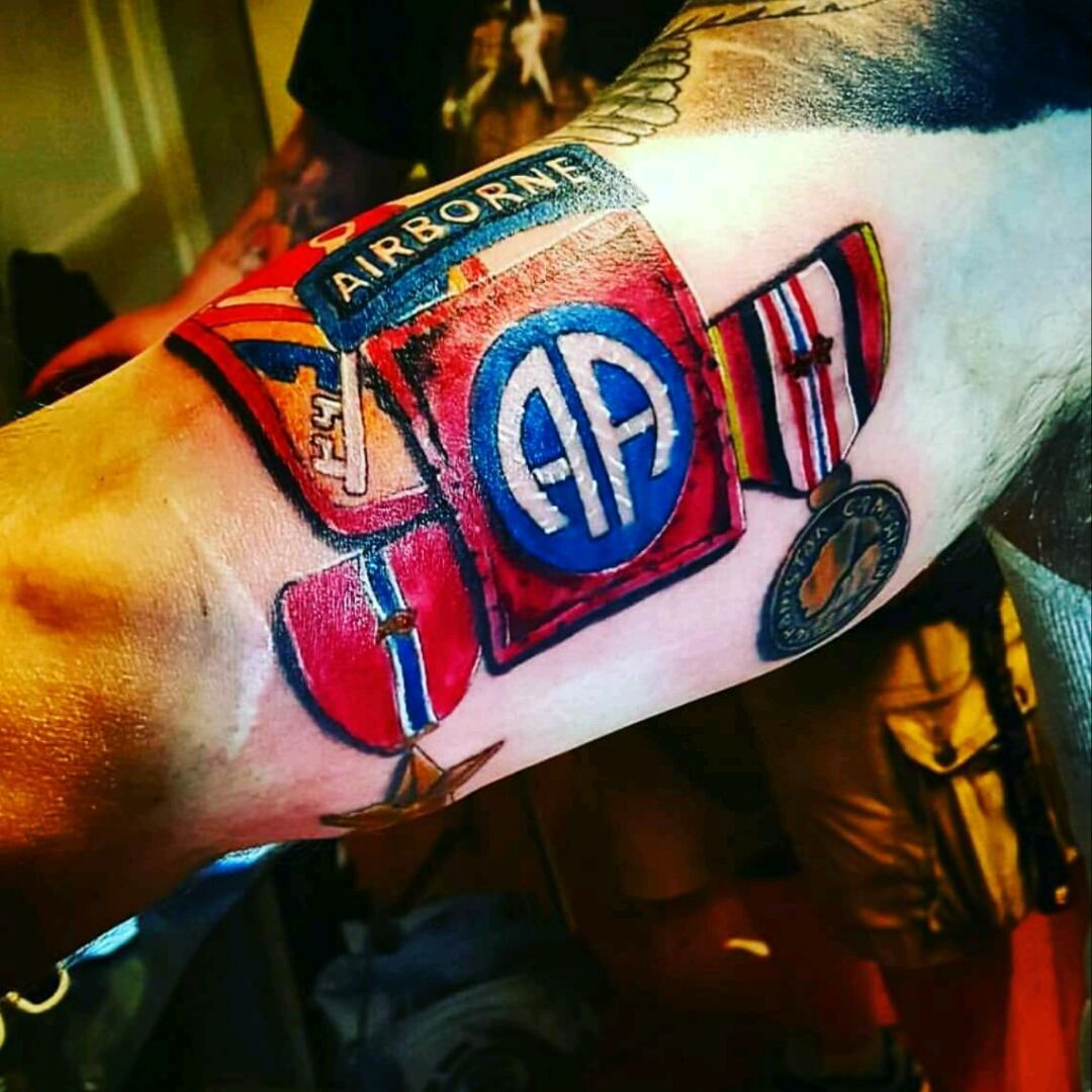 TatMan Tattoos  Today Johnathan Tattooed an All American 82nd Airborne  Tattoo Hope you like it  Facebook
