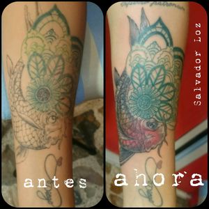 #Cover-up #tattoo #fish#koifish #salvadorloz #color