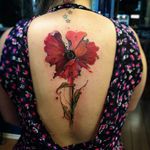 By #PhellipeRodrigues #flower #watercolor #floral #backpiece #watercolortattoo