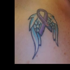 In honor of my dad dealing with cancer and honoring my grandmother and best friend who died from cancer.#cancer #ribbon #wings