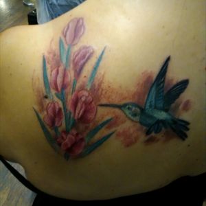 I just got this done last Friday and it's healing great! In memory of my parents. #sweetpeasformom#hummingbirdfordad #missthemlikecrazy #houseofpaintattoo