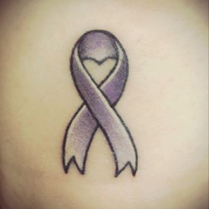 Lost my tattoo virginity today, choose to have a purple ribbon to represent cancer as my best friend is going through the terrible battle of lymphoma cancer. Was dreading it but when it came to the crunch it wasn't bad at all and she's worth every sting in the needle. Love you xxxxx