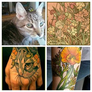 #megandreamtattoo I would love a memorial tattoo of my cat Tiger in Art nouveau style.