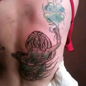 Banshee added to existing clover tattoo 2011.