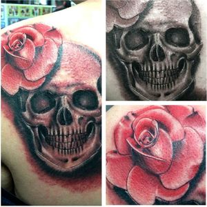 #skull #tatto #rose #backtattoo