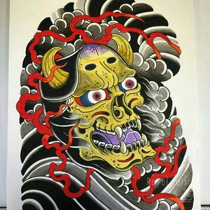 Painting by Vincent For info or bookings pls contact us at art@royaltattoo.com or call us at + 45 49202770#royal #royaltattoo #royaltattoodk #royalink #royaltattoodenmark #hannya #hannyatattoos #japanesetattoo #japanese