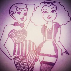 Columbia and Magenta pin-up from The Rocky Horror Picture Show. #RHPS #Magenta #Columbia #FutureTattoo