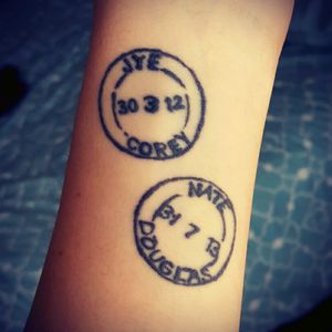 For my two boys! #datestamps #dateofbirth #sons #wristtattoo