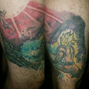 Dragonball z sleeve in progress by Mickey Kelly of the tattoo lounge in derry #dragonball