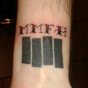 MMFH= Mark mothafuckin Hanes blag flag= anarchySam Wolf Signature Tattoo