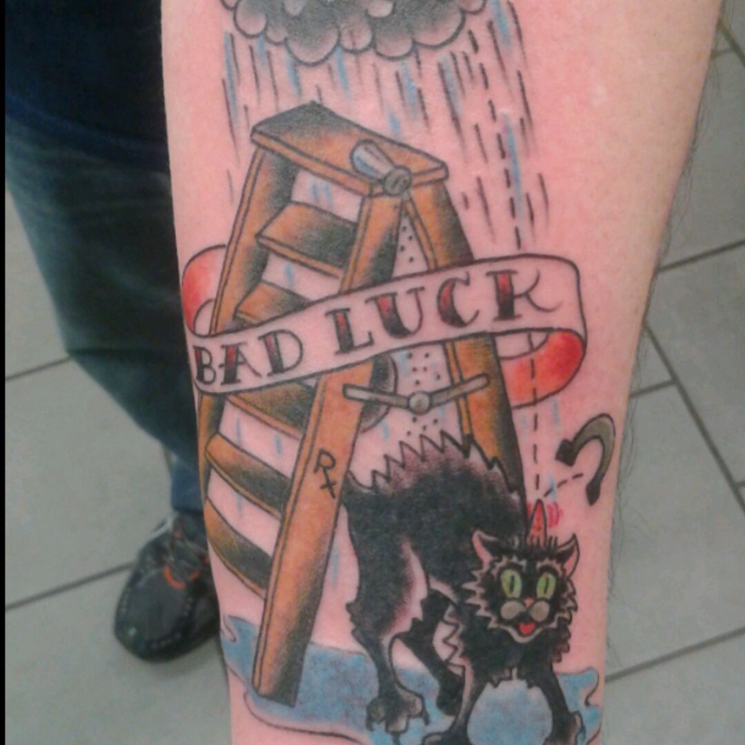 Bad Luck is Still Luck Done by Dave at Red Raven Tattoos Tiffin Ohio  r tattoos