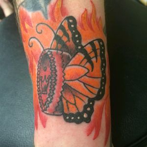 Monarch butterfly Sam Wolf Signature Tattoo