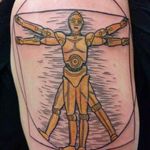 Vitruvian c-3po lines look wonkie in pic only plus i have put on alot of muscle now Sam Wolf Signature Tattoo