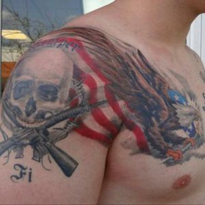 #megandreamtattoo ; mixed with Proud Marine Mom and dog tags instead of the skull.