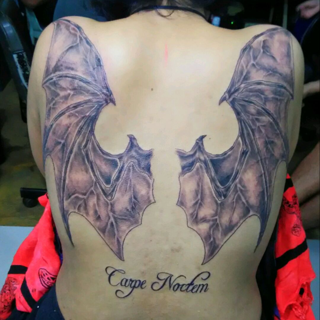 Tattoo uploaded by Lena  Bat Wing and Angel Wing  Tattoodo