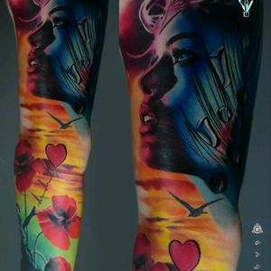 #dreamtattoo #fullcolor #fullcolors #colorbomb #color #colorful #beautiful #workofart #inked #ink #tattoo #tattooart #art #inked #artappreciation #heart #love #peace #portait #story #scenery #sleeve #epic #flower #flowertattoo #dreamtattoo #brasil