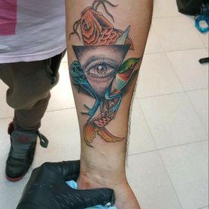 #tatoo #koi #frog #eye #hummingbird  #life #ojotattoo #ojo
