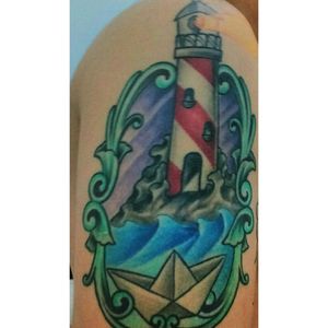 #paperboat #lighthouse #paperboattattoo #lighthousetattoo #tattoo #oldschool