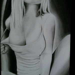 Charcoal on canvas.