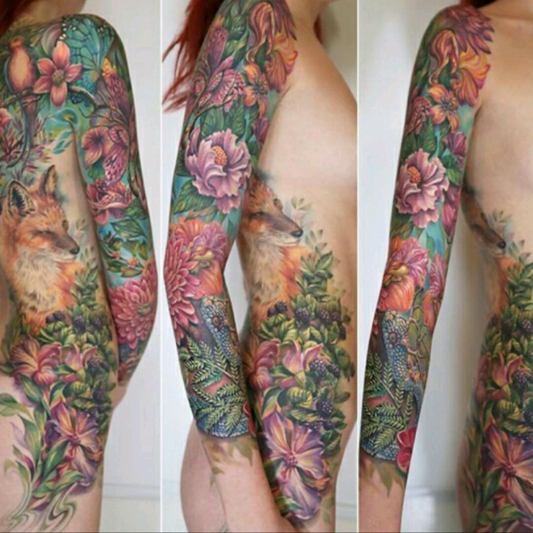 Cap1 Tattoos  Tattoos  Color  Family Flower Tattoo Sleeve