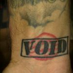 Started off with my girlfriend's lips, about 6 months after we split up the void stamp was added lol #voidtattoo #inkedandsingle #inkaddict