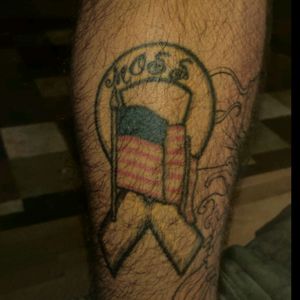 Ribbon I had done when my stepdad went to Iraq. #support_our_troops #americanflagtattoo