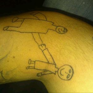 A picture my son drew of me and him #tattooedparent  #futuretattooartist #ilovemykid