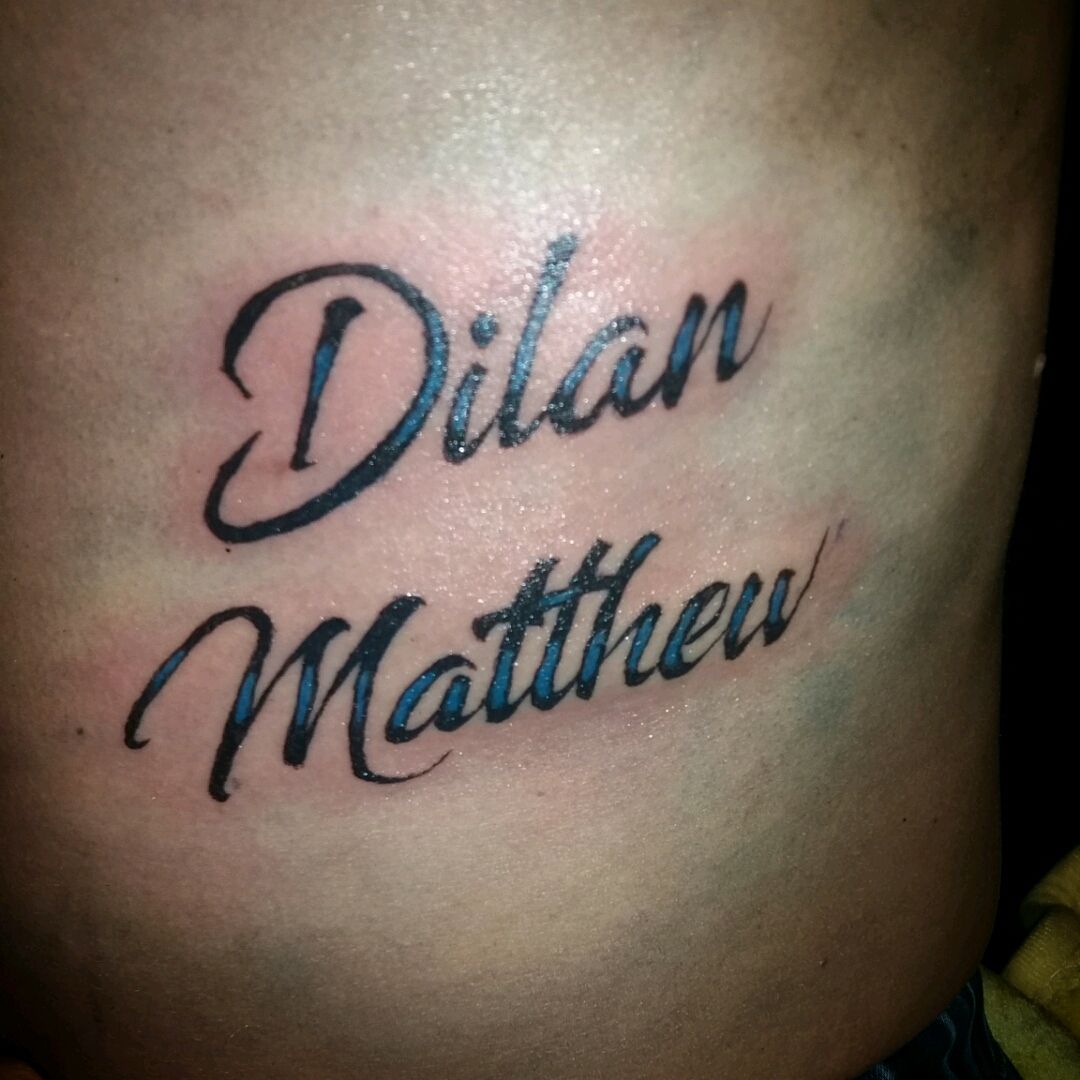 Tattoo uploaded by Daniel F Martinez • #caligrafia #calligraphy #Dilan # matthew #nombres • Tattoodo