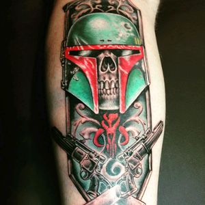 Bobafett tattoo I got at the Tattoo Expo in Sydney earlier this year. #bobafett #tattoo #awesome  Sat for 7 hours to get it complete