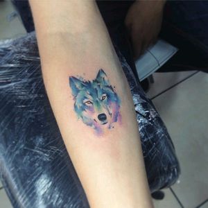 By #AdrianBascur #watercolor #wolf #watercolortattoo
