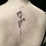 By #tattoosdelicadas #flower #floral #blackwork #birds
