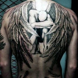 It's always been my dream to get a beautiful angel on my back looking into a pool of water seeing a reflection of a deamons, using this style of black and white. #MEGANDREAMATTOO