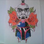 #StarWars #StormTrooper #BobaFett #Roses #FullColors #Neotraditional #TattooIdea #Desing