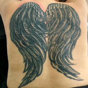 My dream!!#feather #wings #back #black #ink