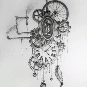 #clock #time #gears #feather