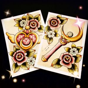 These are being used as inspiration to create my Sailor Moon piece for the back of my left thigh