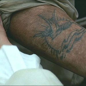 The Jack Sparrow tattoo. This tattoo is simple but smart, this bird is called Sparrow. And would be added with "Take what you can"; "Give nothing back".