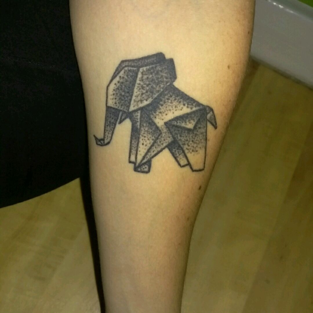 Origami elephants for family  Carla Pinto Tattoo Artist