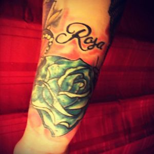 Rosa ... another session for this cover up. Turquoise rose #Cover_up