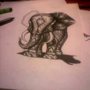 Unfinished elephant mandala