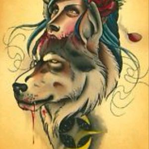How about a twist on the familiar. Ms Massacre, let's do a wolf wearing a woman headdress. #meagandreamtattoo